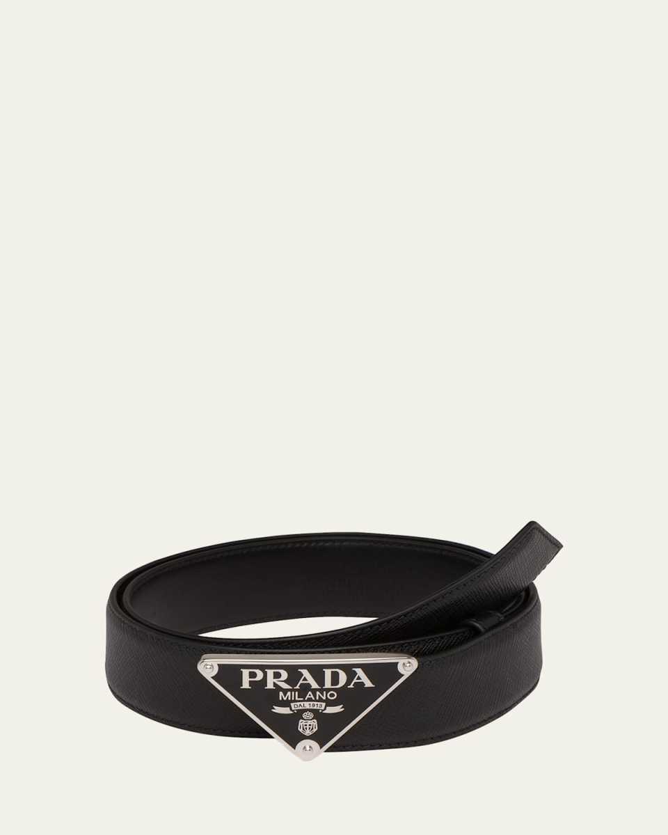 Saffiano Triangle Logo Belt